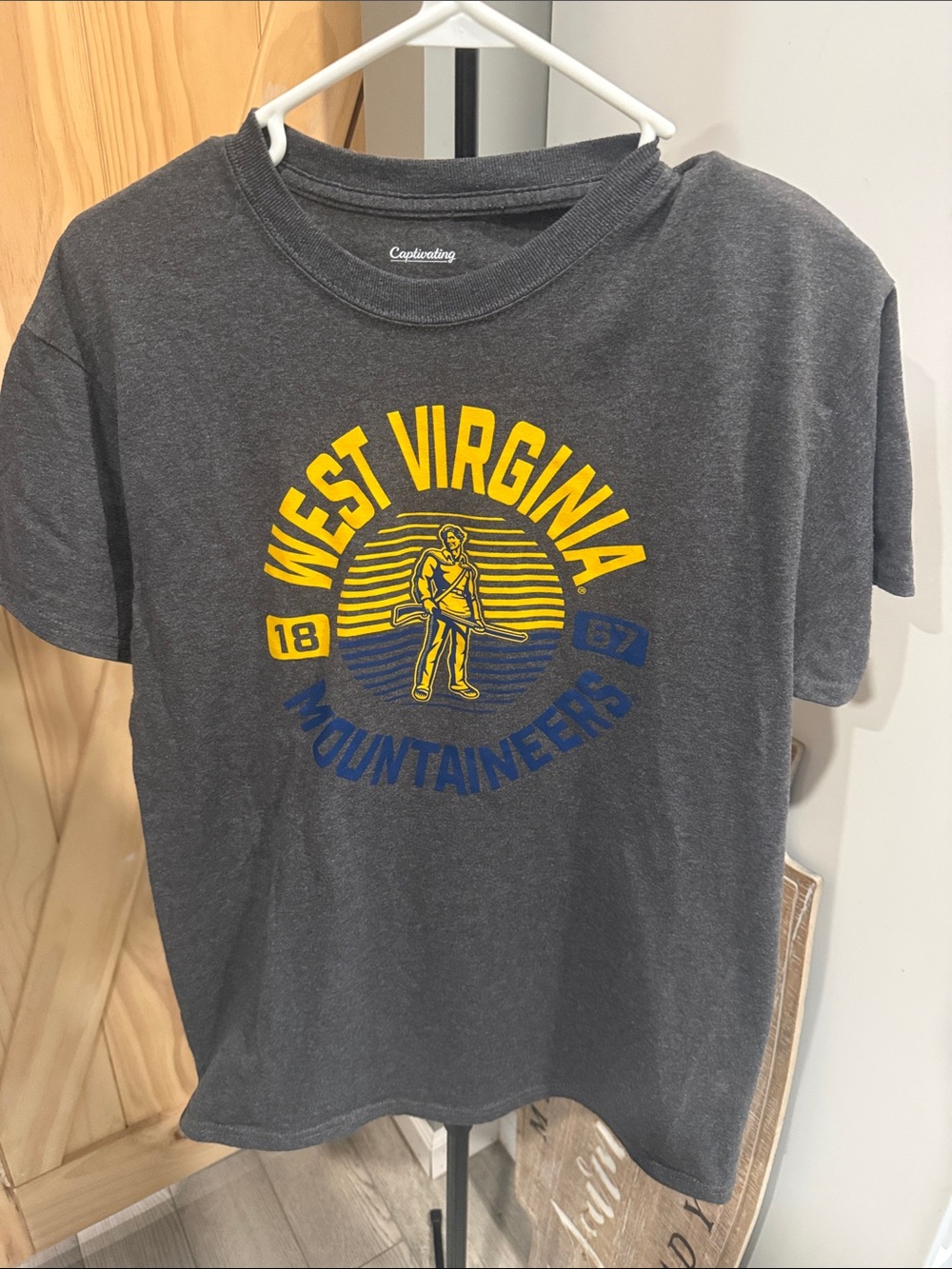 West Virginia Mountaineers Charcoal Graphic Tee by Capilene